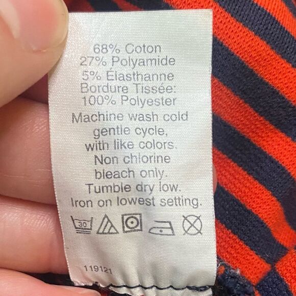 J. Crew Factory Red and Blue Striped Ruffle Hem Tank Top - Picture 8 of 8